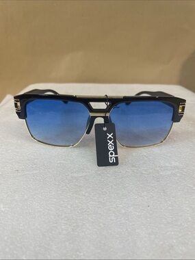 Men’s Blue Gradient Square Sunglasses